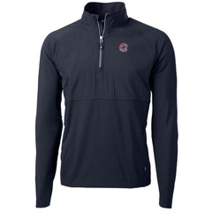 Chicago Cubs Cutter & Buck Adapt Eco Knit Hybrid Recycled Quarter-Zip Pullover Jacket Lifestyle