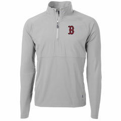 Boston Red Sox Cutter & Buck Adapt Eco Knit Hybrid Recycled Quarter-Zip Pullover Jacket Sale
