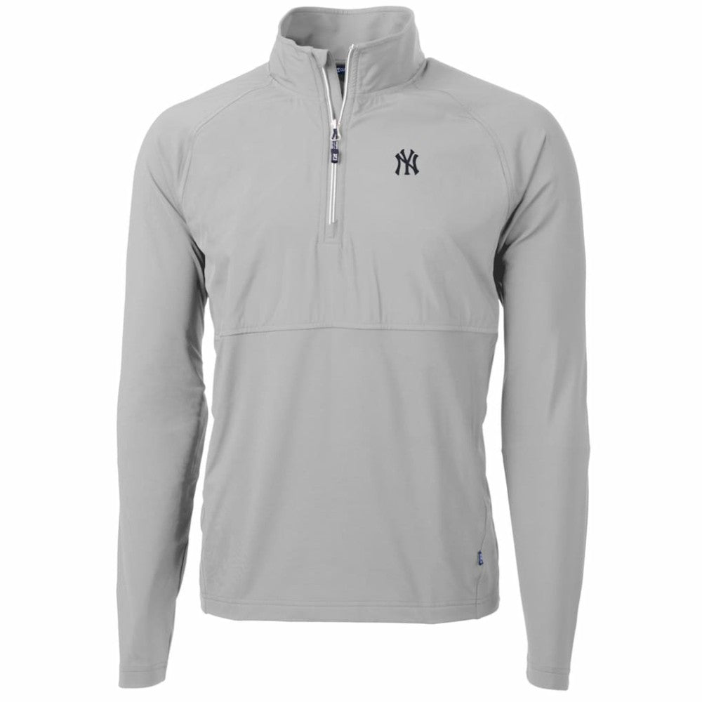 New York Yankees Cutter & Buck Adapt Eco Knit Hybrid Recycled Quarter-Zip Pullover Jacket Clearance