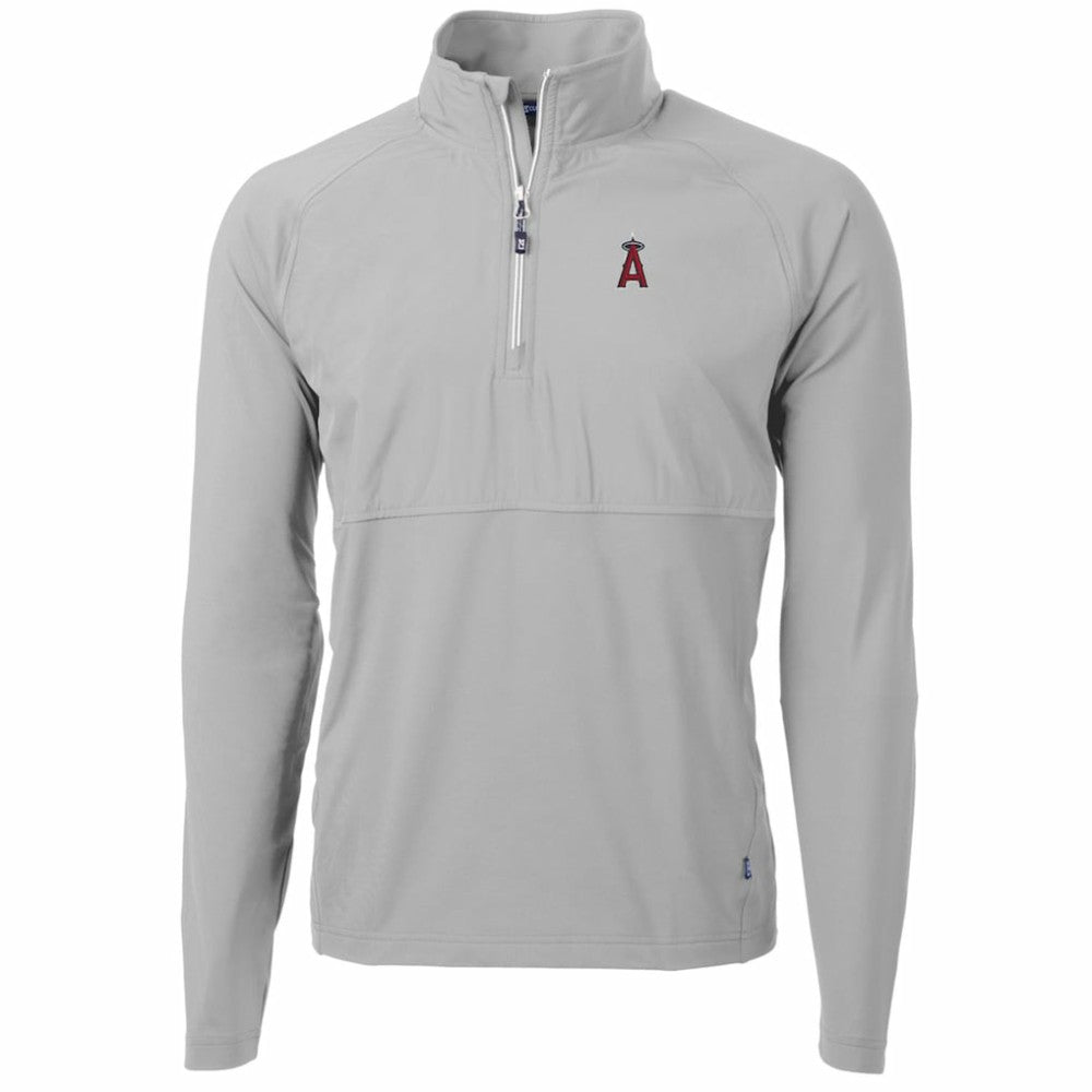 Los Angeles Angels Cutter & Buck Adapt Eco Knit Hybrid Recycled Quarter-Zip Pullover Jacket Sale