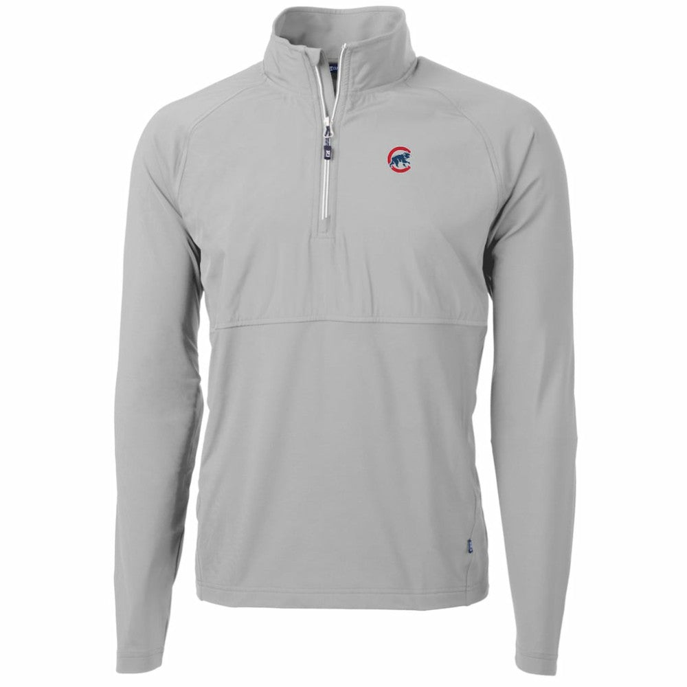 Chicago Cubs Cutter & Buck Adapt Eco Knit Hybrid Recycled Quarter-Zip Pullover Jacket for sale