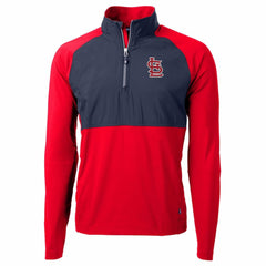 St. Louis Cardinals Cutter & Buck Adapt Eco Knit Hybrid Recycled Quarter-Zip Pullover Jacket Lifestyle