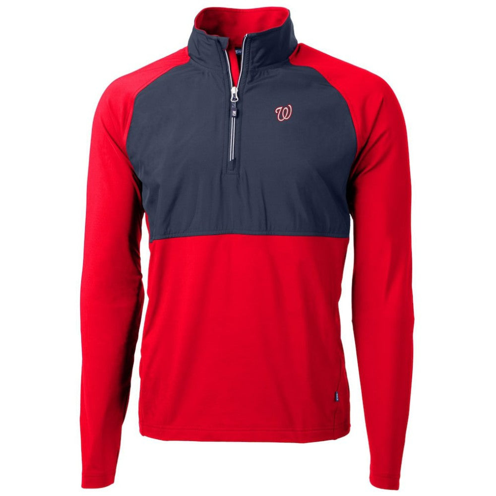 Washington Nationals Cutter & Buck Adapt Eco Knit Hybrid Recycled Quarter-Zip Pullover Jacket On Sale
