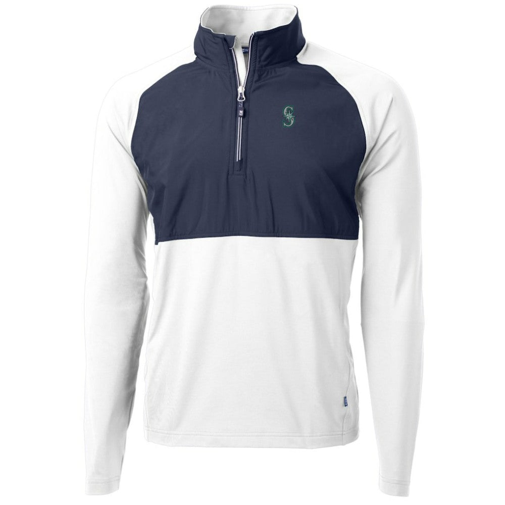 Seattle Mariners Cutter & Buck Adapt Eco Knit Hybrid Recycled Quarter-Zip Pullover Jacket Online