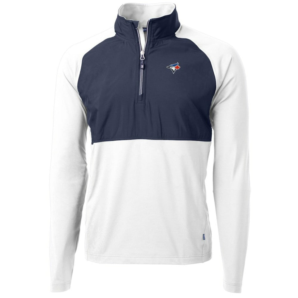 Toronto Blue Jays Cutter & Buck Adapt Eco Knit Hybrid Recycled Quarter-Zip Pullover Jacket discount
