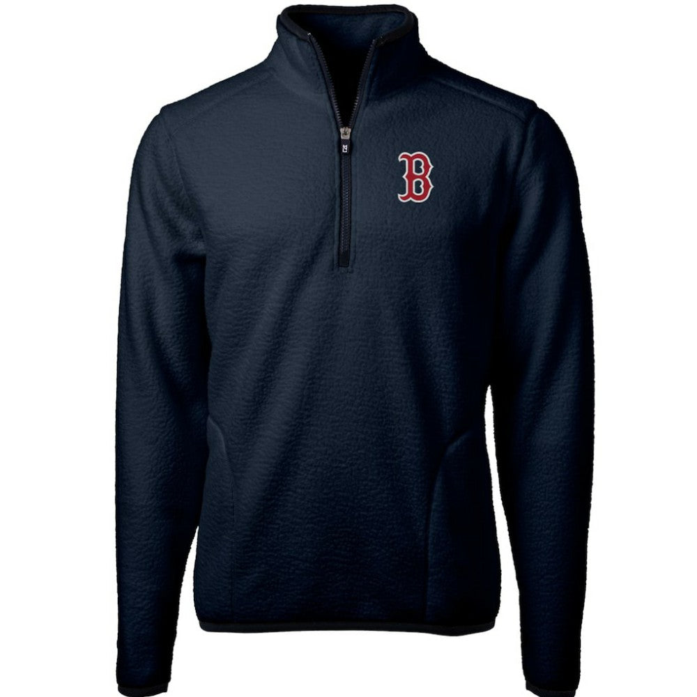 Boston Red Sox Cutter & Buck Cascade Eco Sherpa Fleece Quarter-Zip Pullover Jacket On Sale