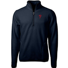 Philadelphia Phillies Cutter & Buck Cascade Eco Sherpa Fleece Quarter-Zip Pullover Jacket Clearance