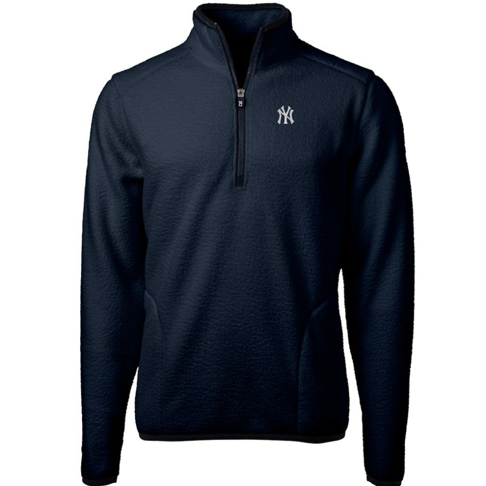 New York Yankees Cutter & Buck Cascade Eco Sherpa Fleece Quarter-Zip Pullover Jacket Sale