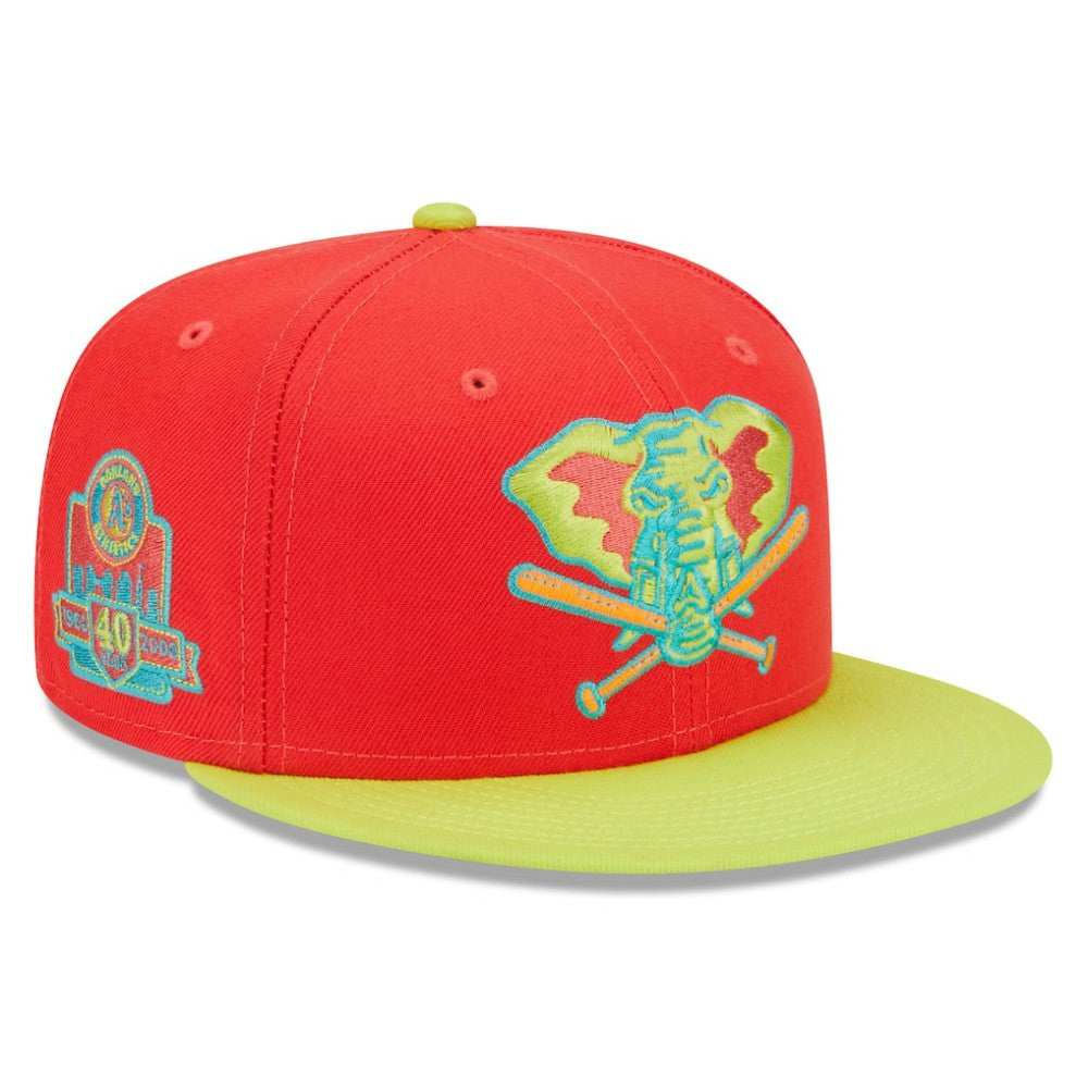 Athletics New Era 40th Anniversary Lava Highlighter Combo 59FIFTY Fitted Hat On Sale