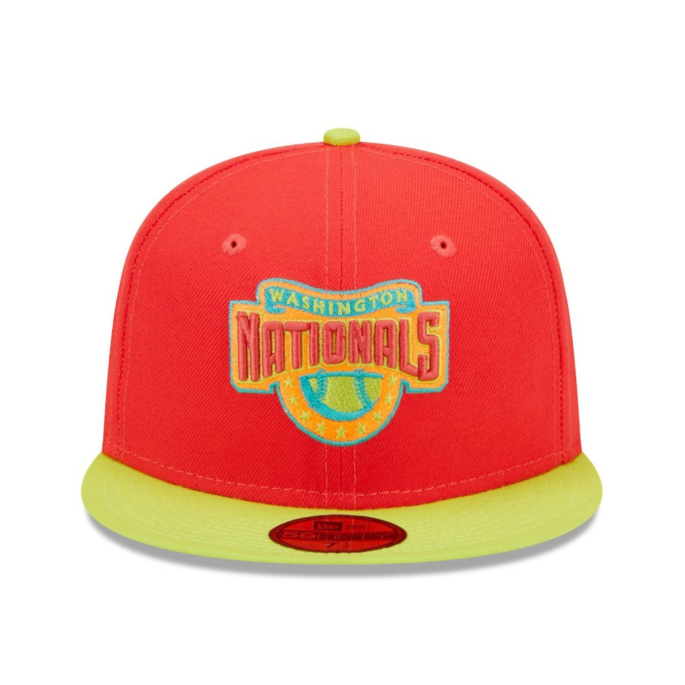 Washington Nationals New Era 2008 Inaugural Season  Lava Highlighter Combo 59FIFTY Fitted Hat Lifestyle