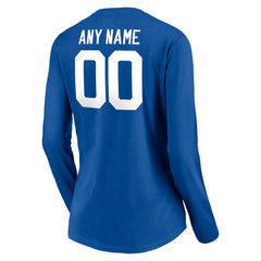 Indianapolis Colts Women's Team Authentic Personalized Name & Number Long Sleeve V-Neck T-Shirt Royal - NFL