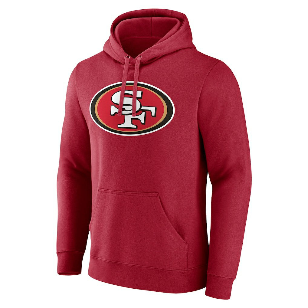 San Francisco 49ers Team Authentic Personalized Name & Number Pullover Hoodie Scarlet - NFL