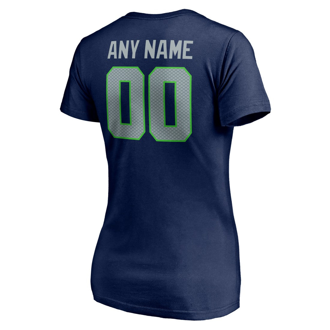Seattle Seahawks Women's Team Authentic Personalized Name & Number V-Neck T-Shirt College Navy - NFL