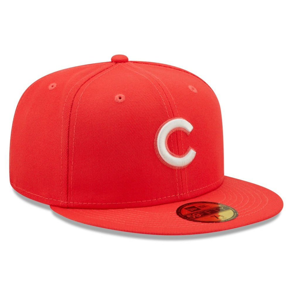 Chicago Cubs New Era Lava Highlighter Logo 59FIFTY Fitted Hat On Sale