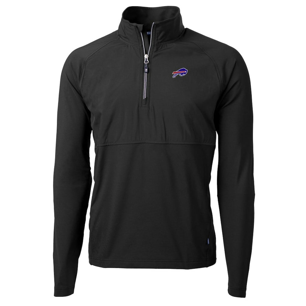 Buffalo Bills Cutter & Buck Adapt Eco Knit Hybrid Recycled Quarter-Zip Raglan Jacket Black - NFL