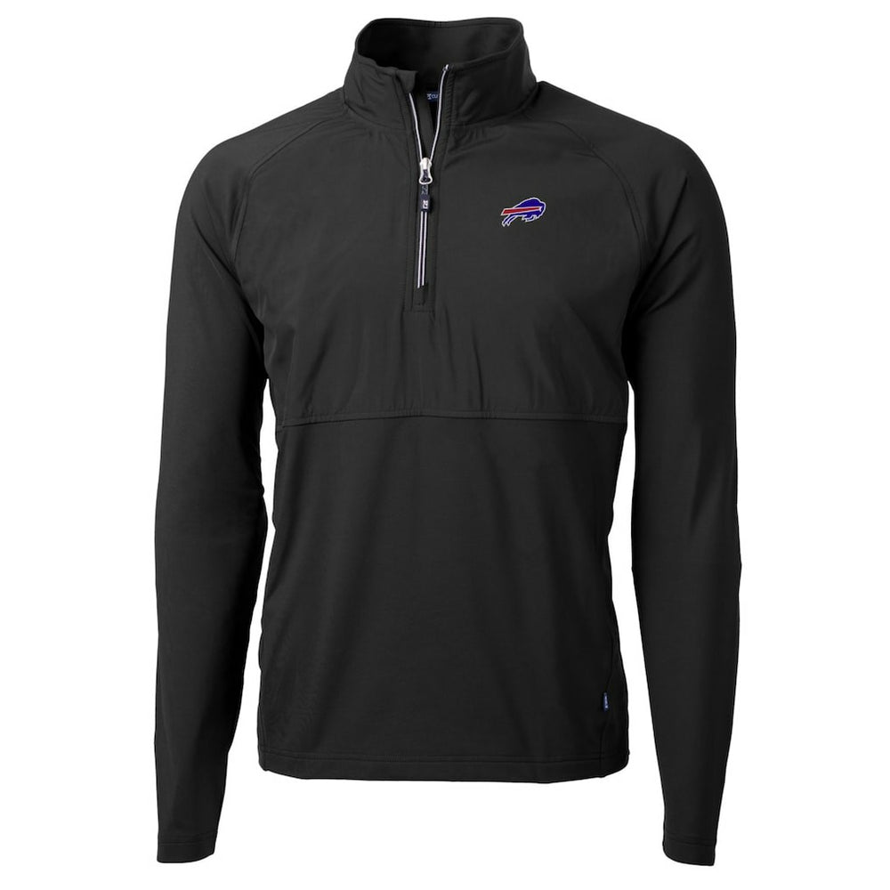 Buffalo Bills Cutter & Buck Adapt Eco Knit Hybrid Recycled Quarter-Zip Raglan Jacket Black - NFL