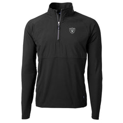 Las Vegas Raiders Cutter & Buck Adapt Eco Knit Hybrid Recycled Quarter-Zip Raglan Jacket Black - NFL
