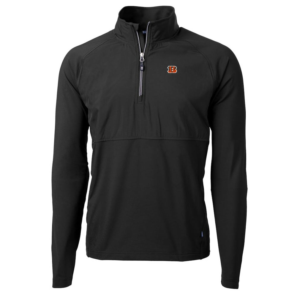 Cincinnati Bengals Cutter & Buck Adapt Eco Knit Hybrid Recycled Quarter-Zip Raglan Jacket Black - NFL