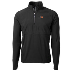 Cincinnati Bengals Cutter & Buck Adapt Eco Knit Hybrid Recycled Quarter-Zip Raglan Jacket Black - NFL
