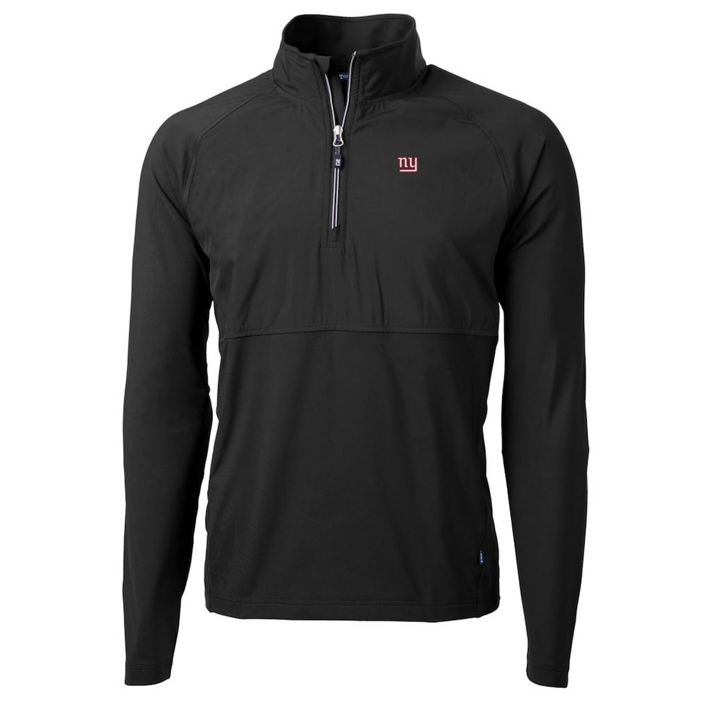 New York Giants Cutter & Buck Adapt Eco Knit Hybrid Recycled Quarter-Zip Raglan Jacket Black - NFL