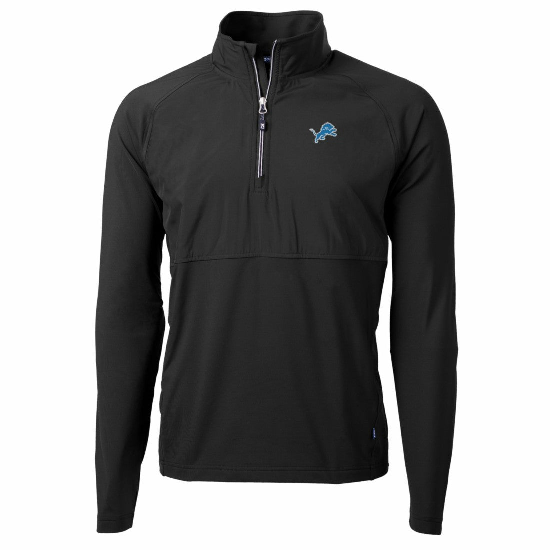 Detroit Lions Cutter & Buck Adapt Eco Knit Hybrid Recycled Quarter-Zip Raglan Jacket Black - NFL