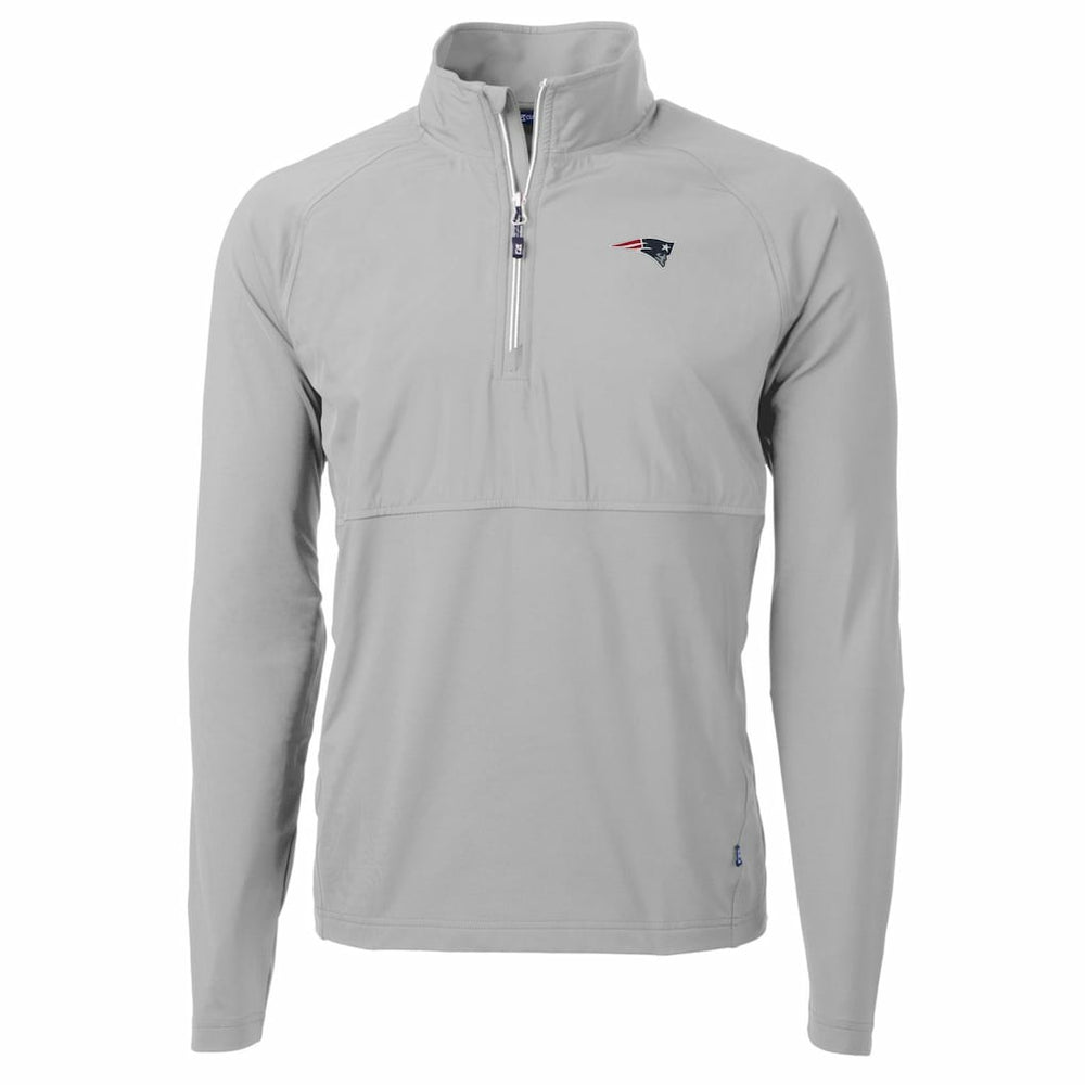 New England Patriots Cutter & Buck Adapt Eco Knit Hybrid Recycled Quarter-Zip Raglan Jacket Gray - NFL