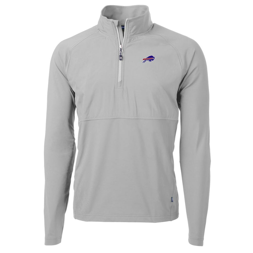 Buffalo Bills Cutter & Buck Adapt Eco Knit Hybrid Recycled Quarter-Zip Raglan Jacket Gray - NFL