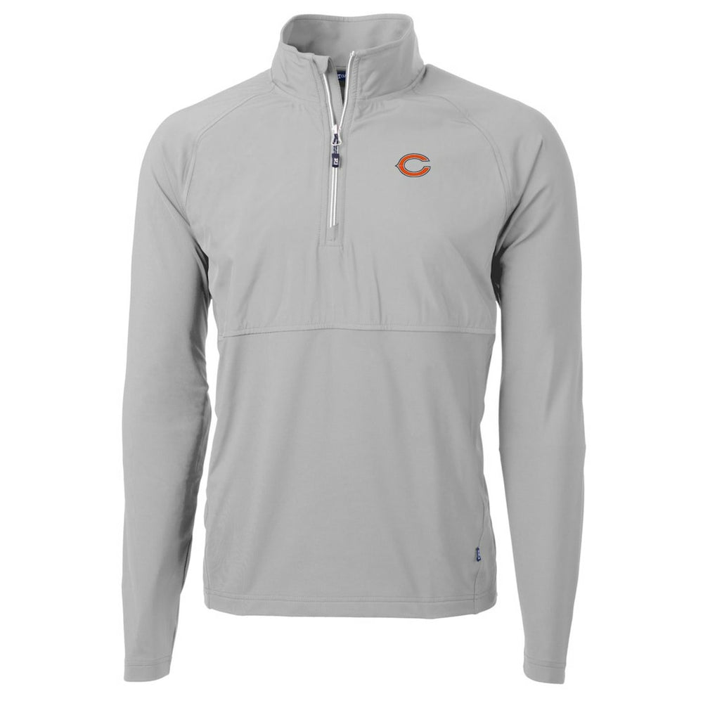 Chicago Bears Cutter & Buck Adapt Eco Knit Hybrid Recycled Quarter-Zip Raglan Jacket Gray - NFL