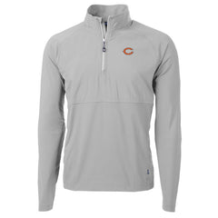 Chicago Bears Cutter & Buck Adapt Eco Knit Hybrid Recycled Quarter-Zip Raglan Jacket Gray - NFL