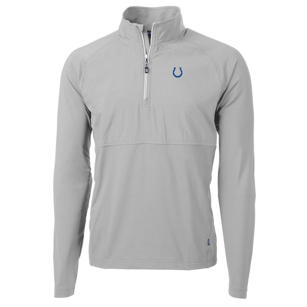 Indianapolis Colts Cutter & Buck Adapt Eco Knit Hybrid Recycled Quarter-Zip Raglan Jacket Gray - NFL