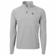 Minnesota Vikings Cutter & Buck Adapt Eco Knit Hybrid Recycled Quarter-Zip Raglan Jacket Gray - NFL