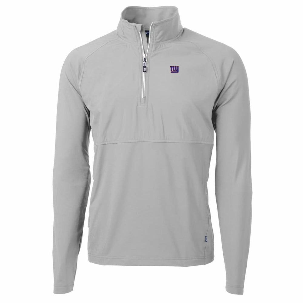New York Giants Cutter & Buck Adapt Eco Knit Hybrid Recycled Quarter-Zip Raglan Jacket Gray - NFL