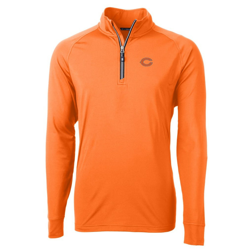 Chicago Bears Cutter & Buck Adapt Eco Knit Stretch Recycled Quarter-Zip Jacket Orange - NFL