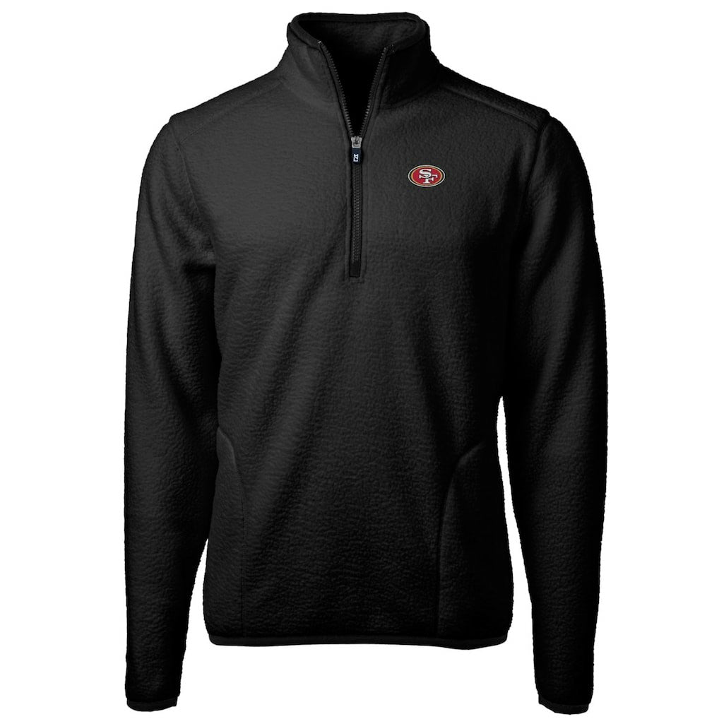 San Francisco 49ers Cutter & Buck Cascade Eco Sherpa Fleece Quarter-Zip Pullover Jacket Black - NFL
