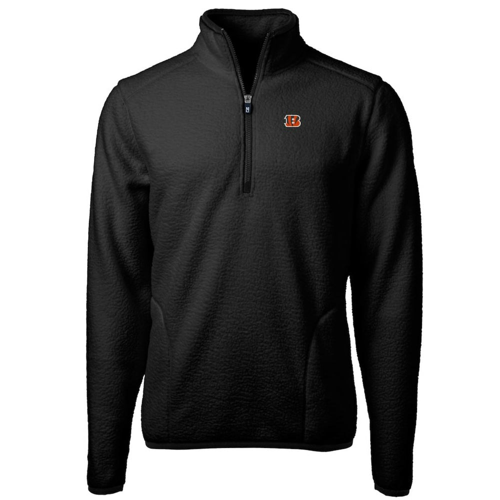 Cincinnati Bengals Cutter & Buck Cascade Eco Sherpa Fleece Quarter-Zip Pullover Jacket Black - NFL