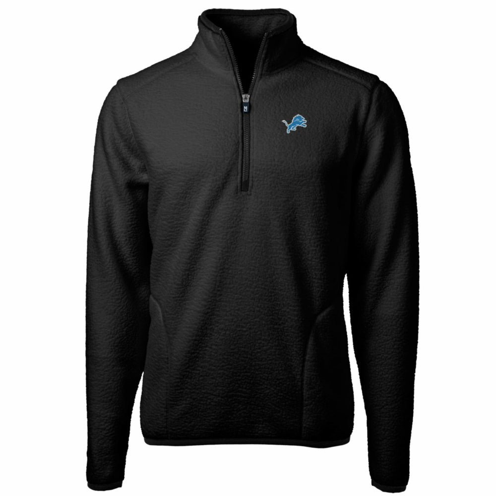 Detroit Lions Cutter & Buck Cascade Eco Sherpa Fleece Quarter-Zip Pullover Jacket Black - NFL