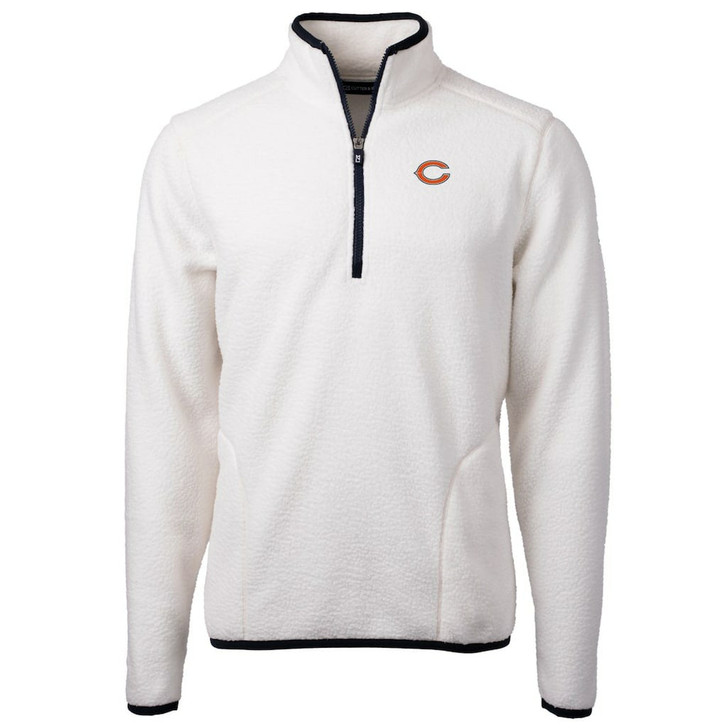 Chicago Bears Cutter & Buck Cascade Eco Sherpa Fleece Quarter-Zip Pullover Jacket White - NFL