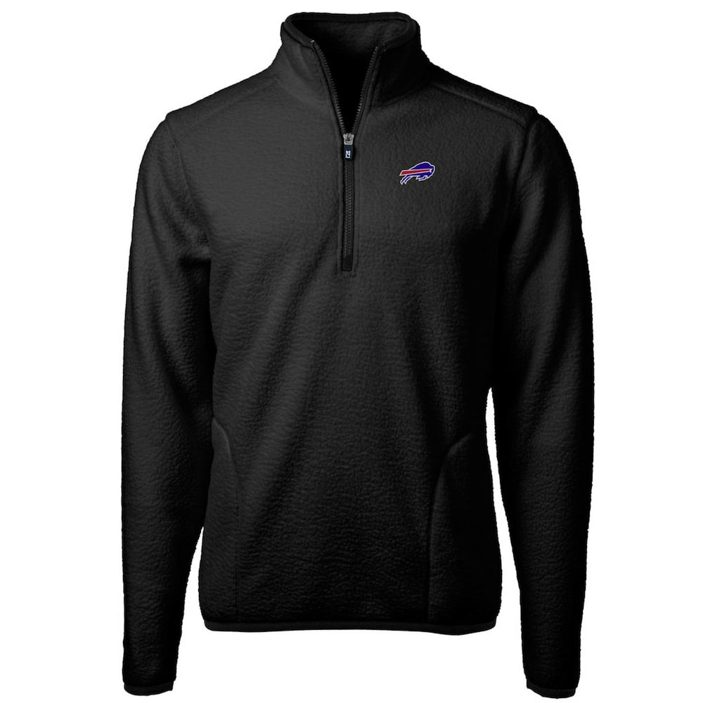 Buffalo Bills Cutter & Buck Big & Tall Cascade Eco Sherpa Fleece Quarter-Zip Pullover Jacket Black - NFL