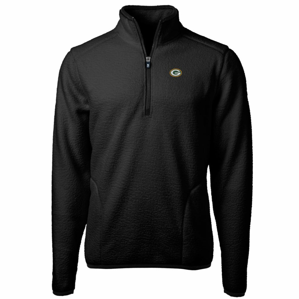 Green Bay Packers Cutter & Buck Big & Tall Cascade Eco Sherpa Fleece Quarter-Zip Pullover Jacket Black - NFL
