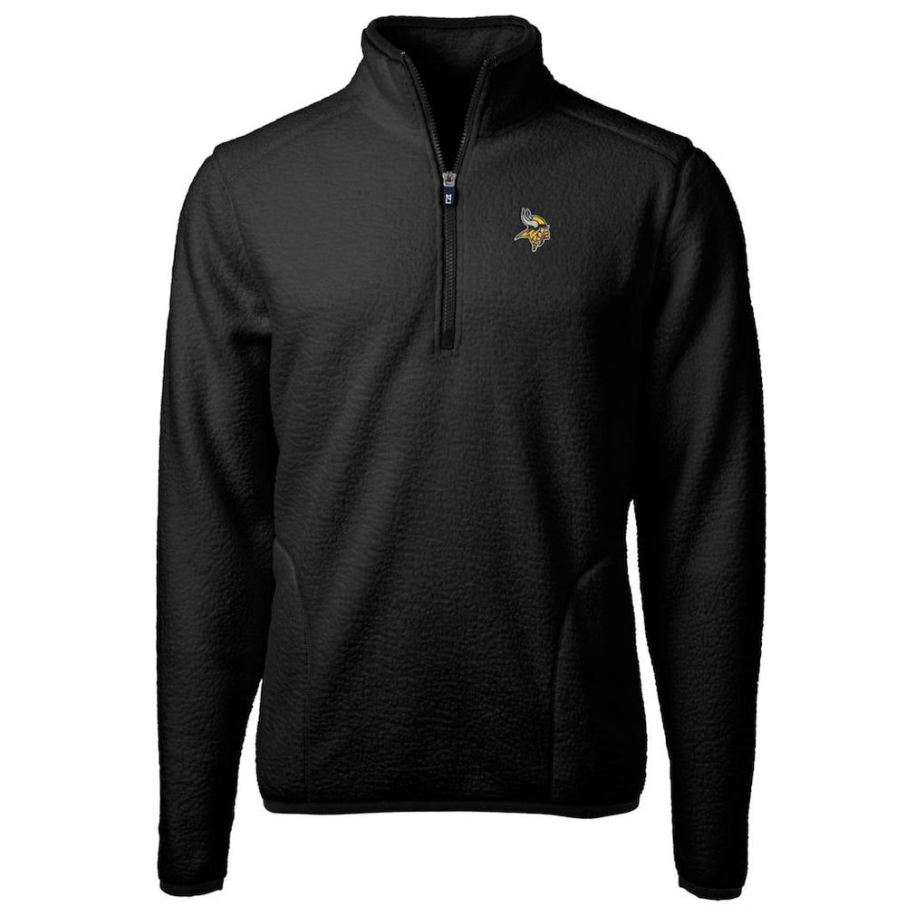 Minnesota Vikings Cutter & Buck Big & Tall Cascade Eco Sherpa Fleece Quarter-Zip Pullover Jacket Black - NFL