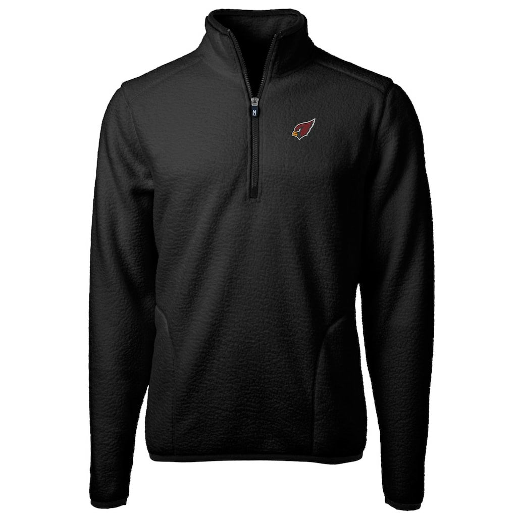 Arizona Cardinals Cutter & Buck Big & Tall Cascade Eco Sherpa Fleece Quarter-Zip Pullover Jacket Black - NFL