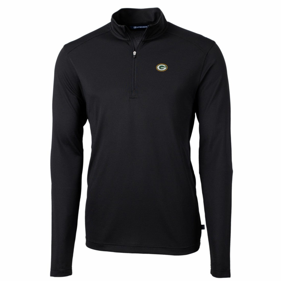 Green Bay Packers Cutter & Buck Big & Tall Virtue Eco Pique Quarter-Zip Pullover Jacket Black - NFL