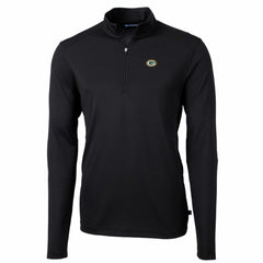 Green Bay Packers Cutter & Buck Big & Tall Virtue Eco Pique Quarter-Zip Pullover Jacket Black - NFL