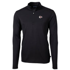 Kansas City Chiefs Cutter & Buck Big & Tall Virtue Eco Pique Quarter-Zip Pullover Jacket Black - NFL