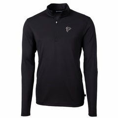 Atlanta Falcons Cutter & Buck Big & Tall Virtue Eco Pique Quarter-Zip Pullover Jacket Black - NFL