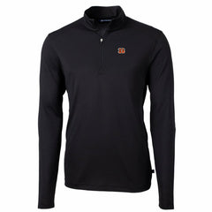 Cincinnati Bengals Cutter & Buck Big & Tall Virtue Eco Pique Quarter-Zip Pullover Jacket Black - NFL