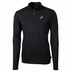 Detroit Lions Cutter & Buck Big & Tall Virtue Eco Pique Quarter-Zip Pullover Jacket Black - NFL