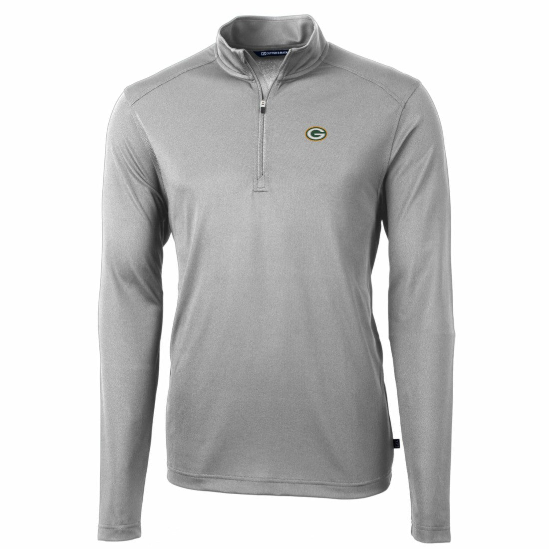 Green Bay Packers Cutter & Buck Big & Tall Virtue Eco Pique Quarter-Zip Pullover Jacket Gray - NFL