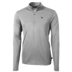 Kansas City Chiefs Cutter & Buck Big & Tall Virtue Eco Pique Quarter-Zip Pullover Jacket Gray - NFL