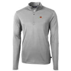 Cincinnati Bengals Cutter & Buck Big & Tall Virtue Eco Pique Quarter-Zip Pullover Jacket Gray - NFL